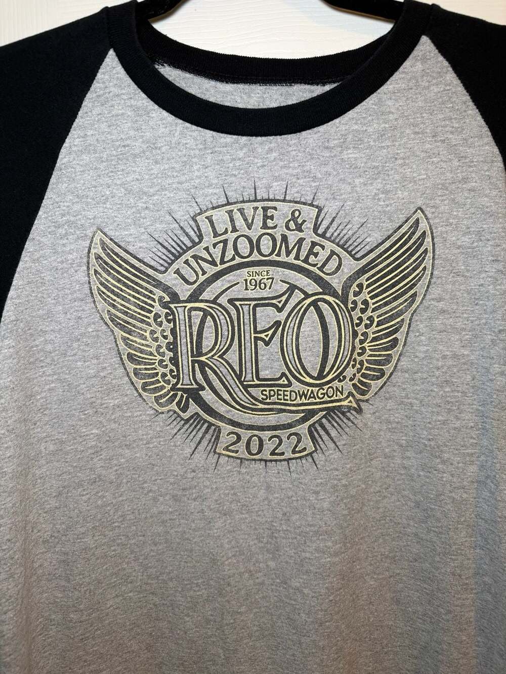 REO Speedwagon Live & Unzoomed Tour 2022 Concert Raglan 3/4 Sleeve T-Shirt